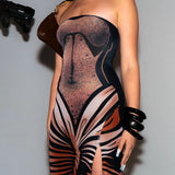Wrap Strapless Gown Dress