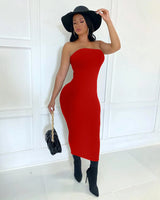 Women's Sleeveless chest wrapped Dress