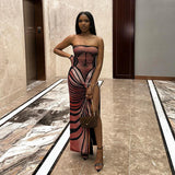 Wrap Strapless Gown Dress
