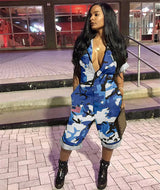 Casual Camouflage Print Jumpsuit