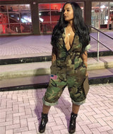 Casual Camouflage Print Jumpsuit