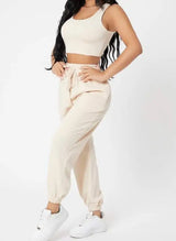 2 Pieces High Waisted Pants Set
