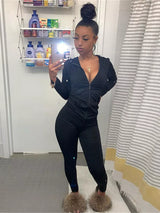 Two-piece long-sleeve hooded set