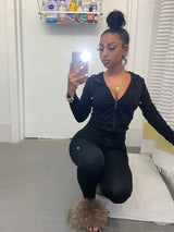 Two-piece long-sleeve hooded set