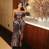 Wrap Strapless Gown Dress