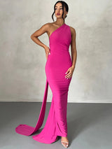 One Shoulder Backless Maxi Dress