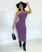 Women's Sleeveless chest wrapped Dress